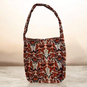 Free People‎ Boho Tote Bag Paisley Floral Print Shoulder Market Bag